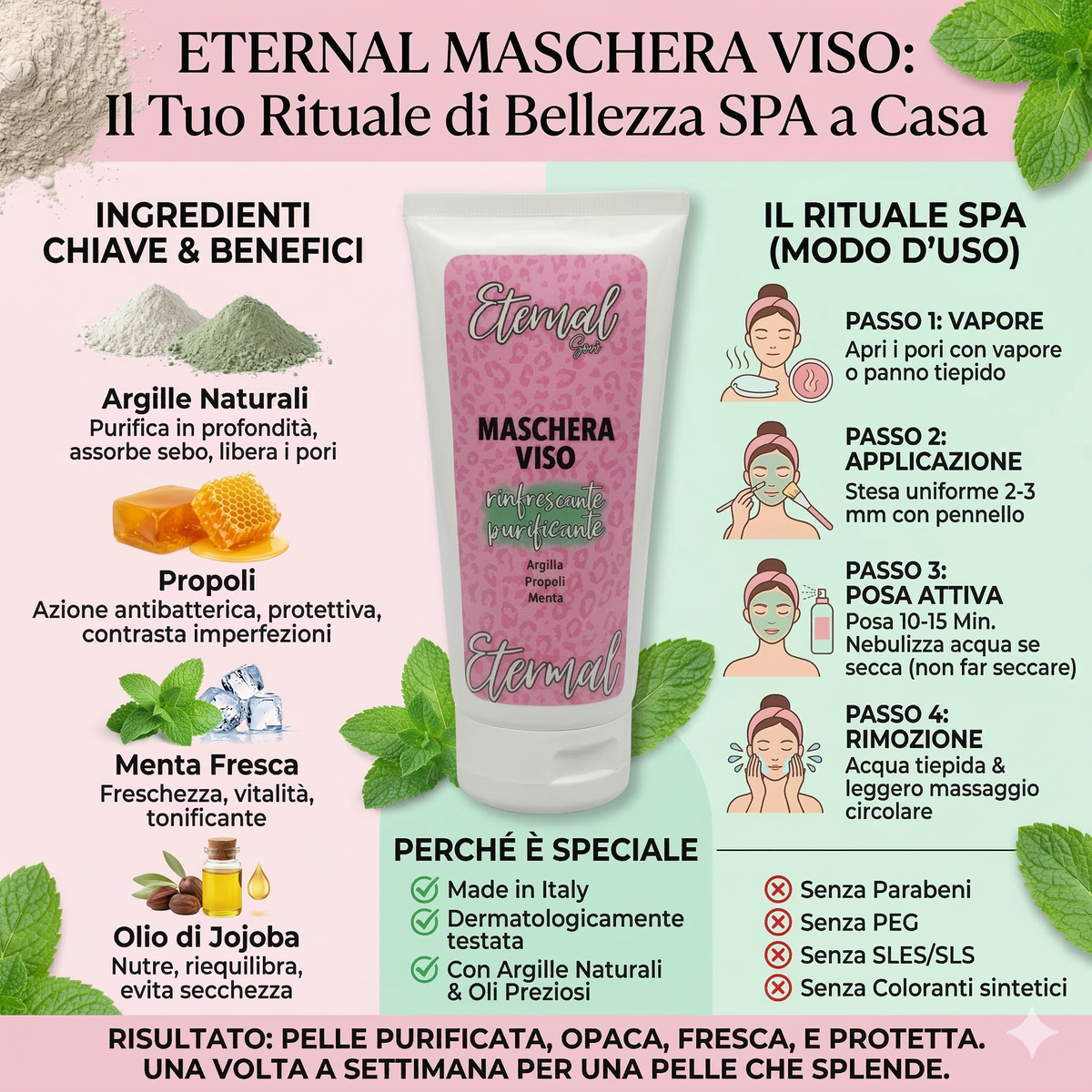 ✨ Eternal – Maschera Viso Purificante E Opacizzante