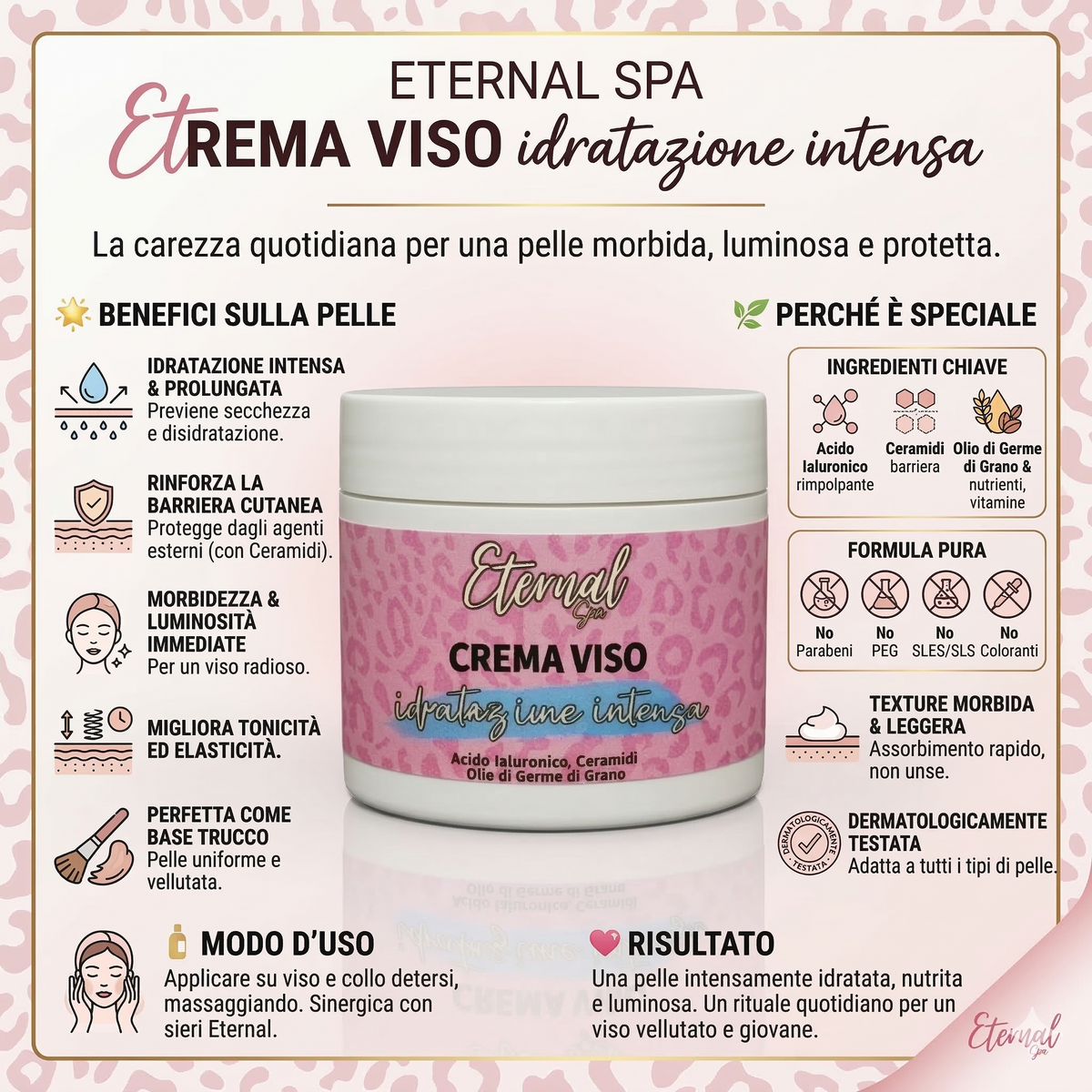 ✨ Eternal – Crema Viso Idratazione Intensa Acido Ialuronico